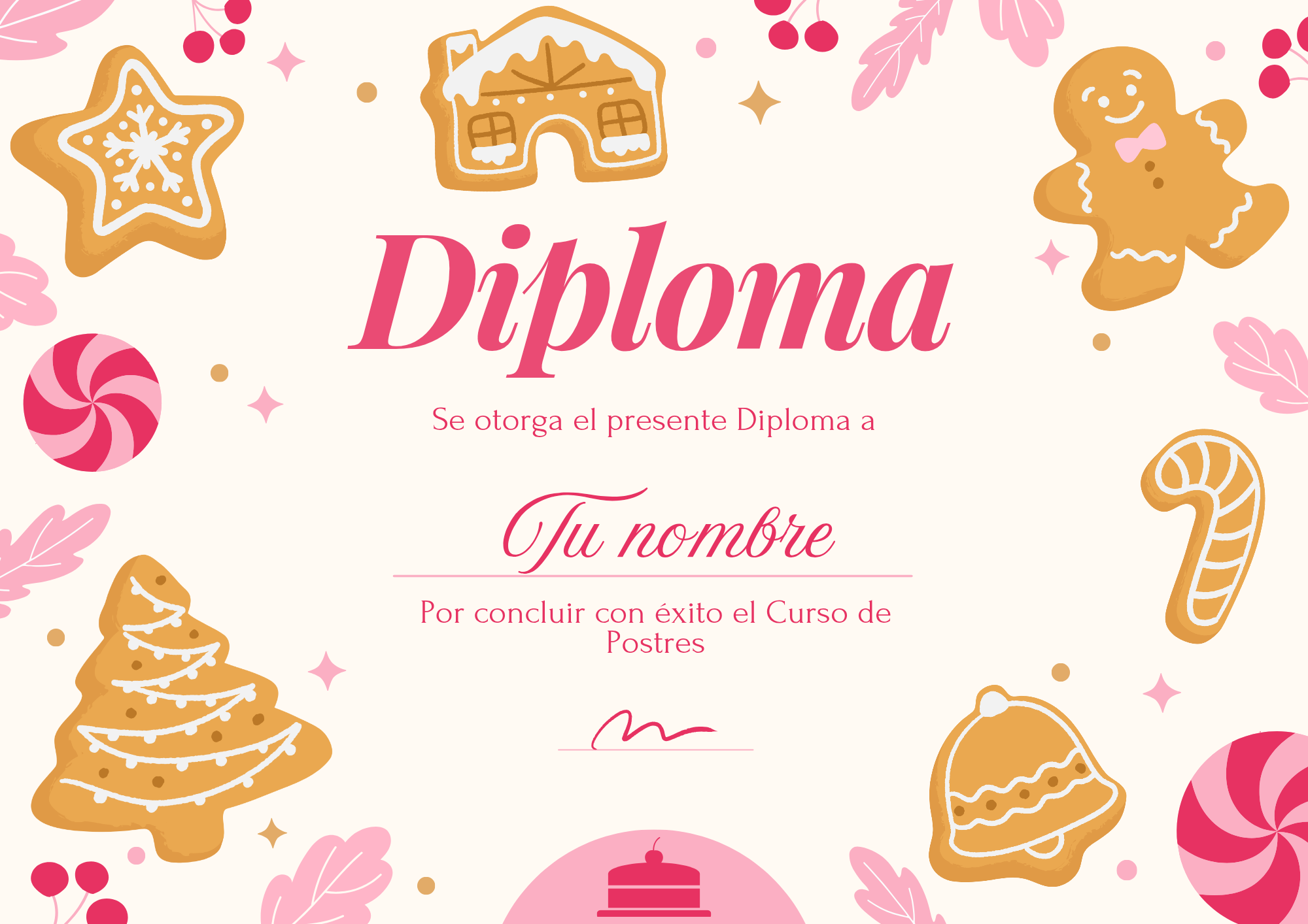 Diploma Curso Navideño Pastelería Christmas Divertido Rosa y Rojo_20260407_210022_0000