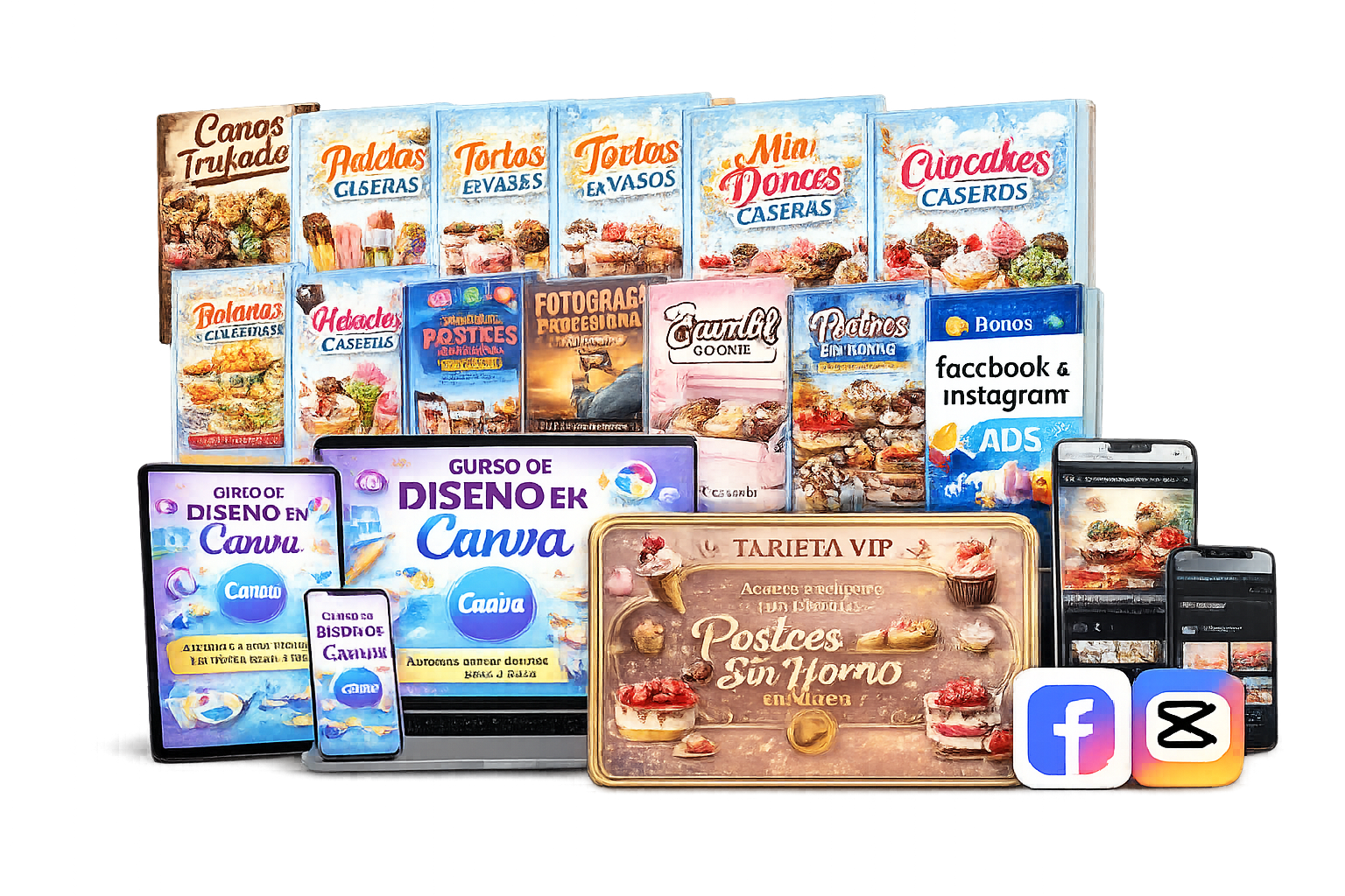 Productos digitales para postres y diseño